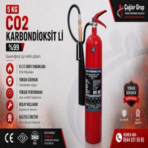 5 kg CO2 karbondioksit yangın söndürme tüpü